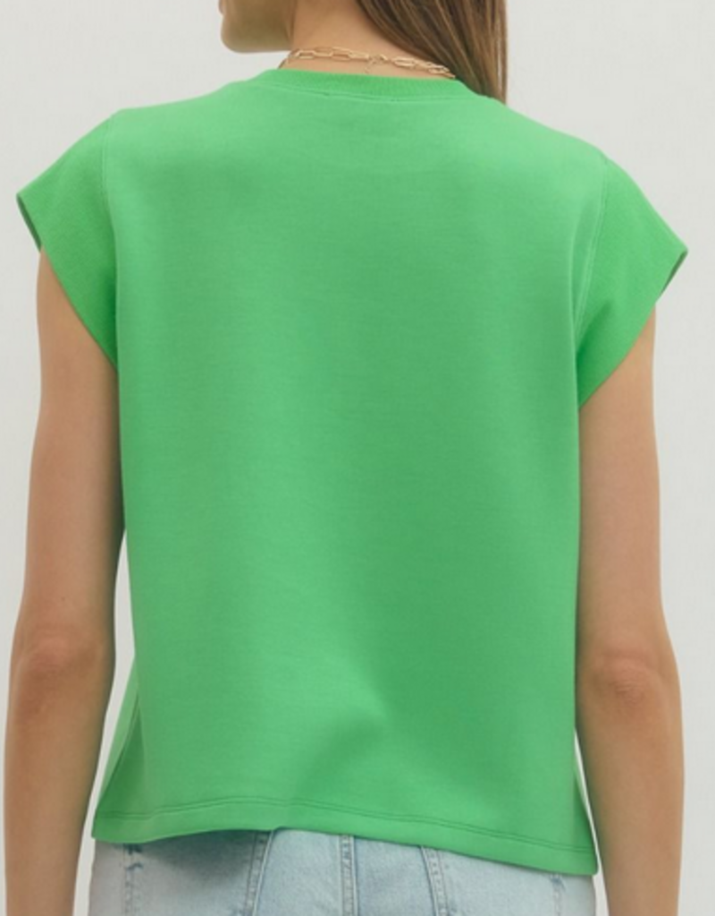Green Cap Sleeve Top