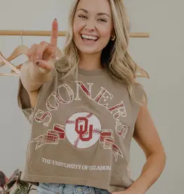 Brown OU Sooners Baseball Muscle Tank