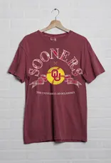 Crimson OU Sooners Yellow Softball Tee