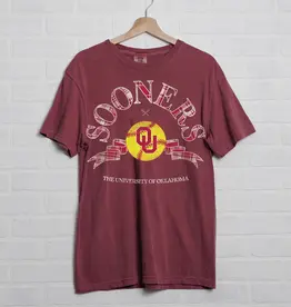 Crimson OU Sooners Yellow Softball Tee