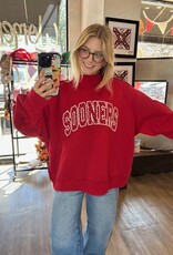Oklahoma Sooners Polka Dot Red Mock Neck Reversible Sweatshirt