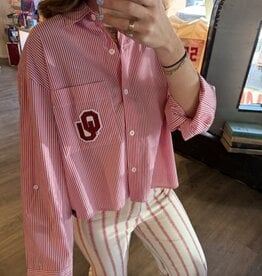 Striped Long Sleeve OU Crop