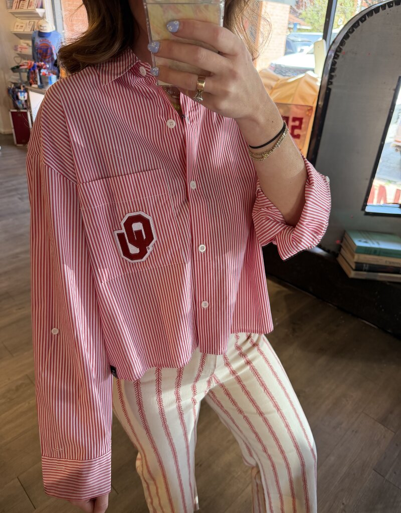 Striped Long Sleeve OU Crop