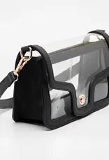 clear rectangle bag shoulder bag black