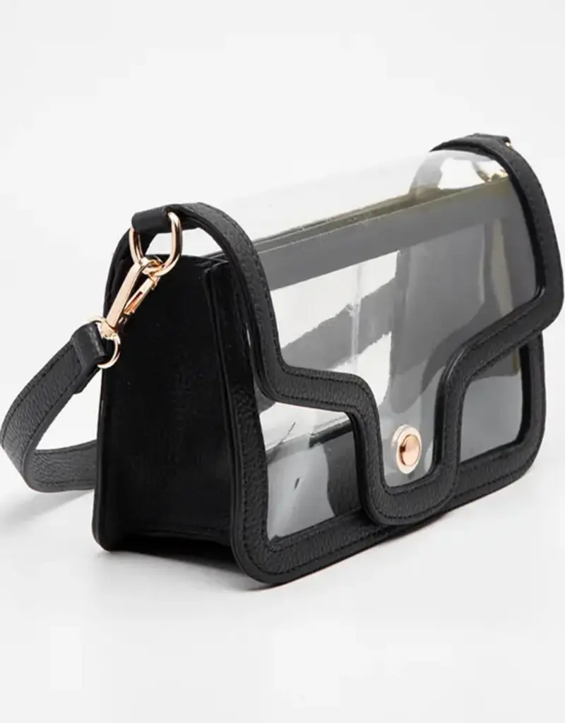 clear rectangle bag shoulder bag black