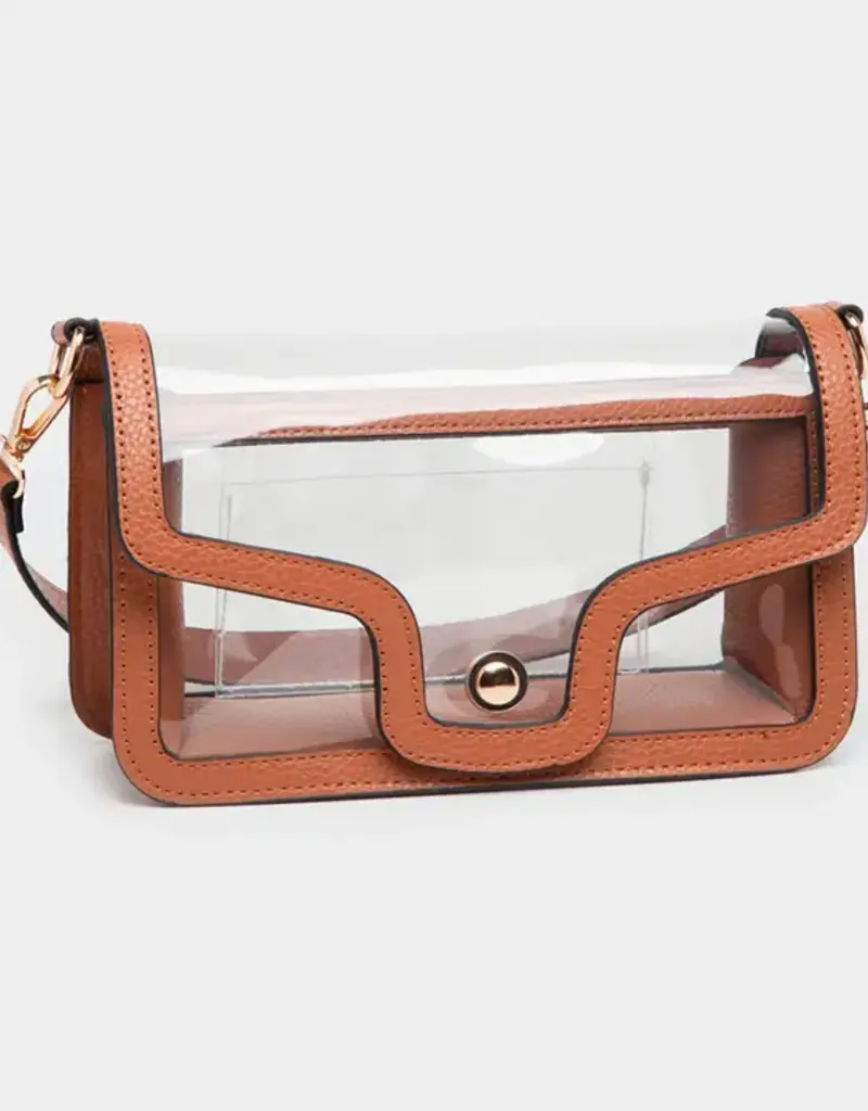 clear rectangle bag shoulder bag tan