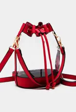 clear bucket bag red