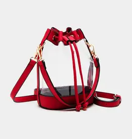 clear bucket bag red