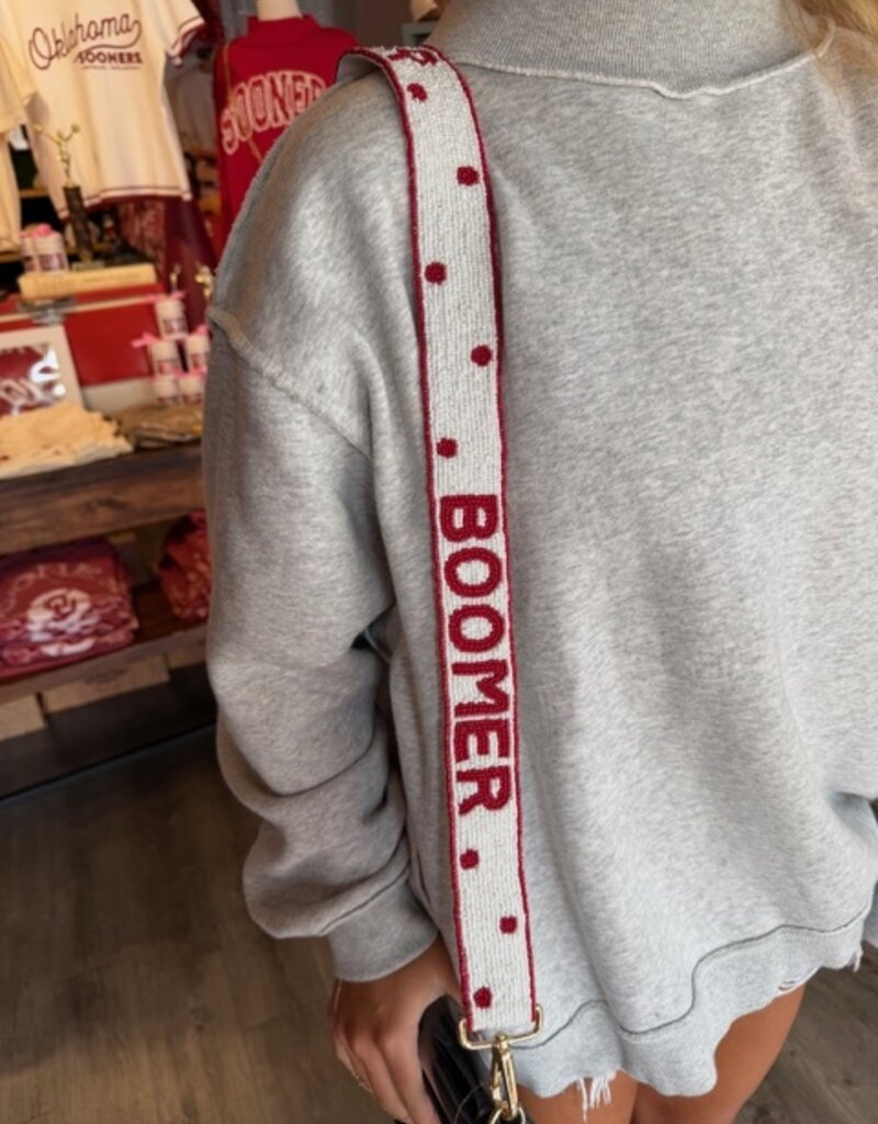 White Boomer Polka Dot Purse Strap