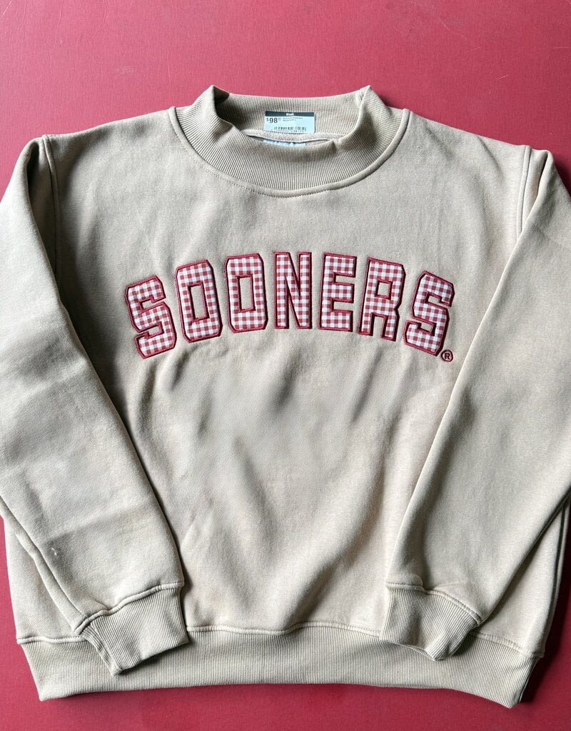 Sooners Gingham Mockneck