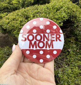 !Sooner Mom Polka Dot Button