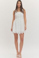 White Eyelet Scallop Dress