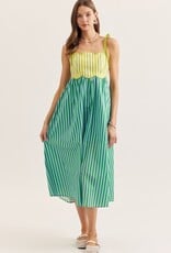 Kiwi Green Scallop Maxi Dress