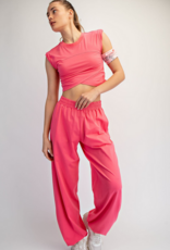 lycra crossover set Flamingo Pink