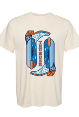 cream thunder boots shirt