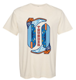 cream thunder boots shirt