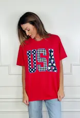 Red USA tee