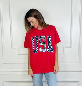 Red USA tee