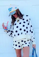 Cream/Black  Plolka Dot Crop