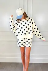 Cream/black Polka Dot Shorts