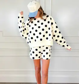 Cream/black Polka Dot Shorts