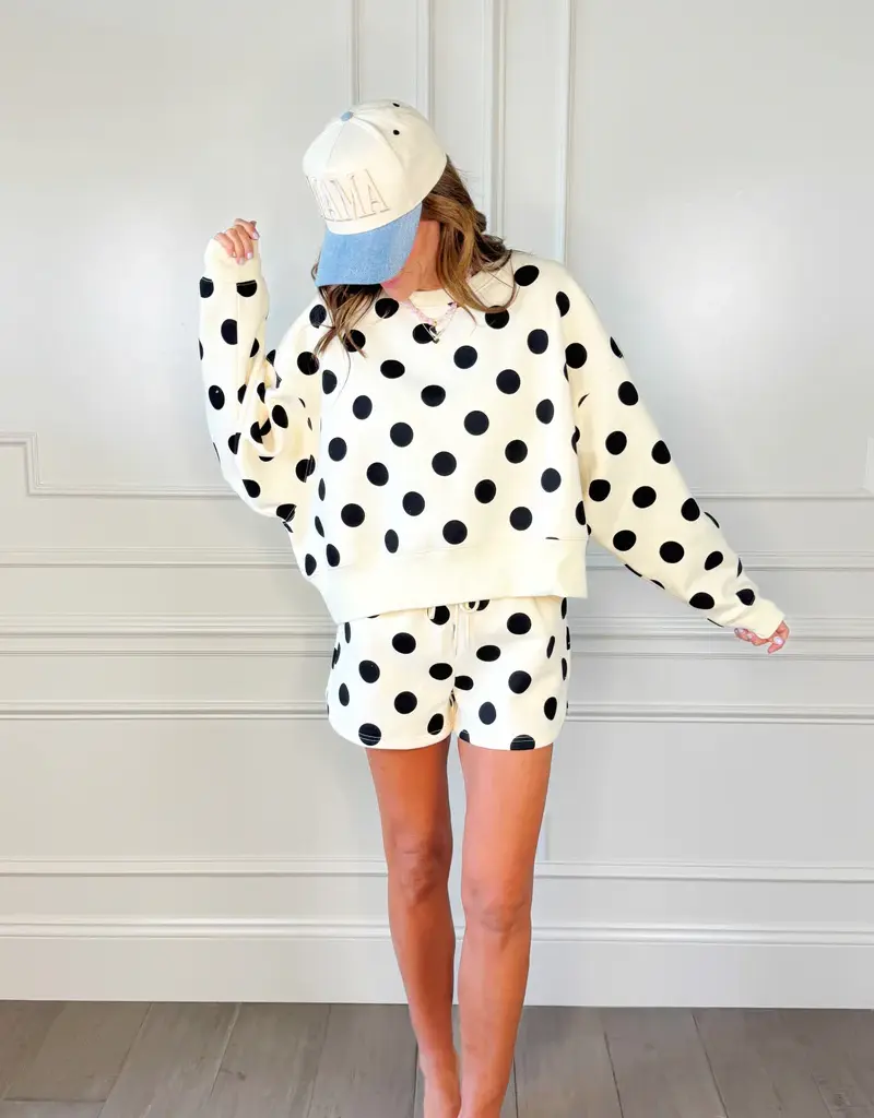 Cream/black Polka Dot Shorts
