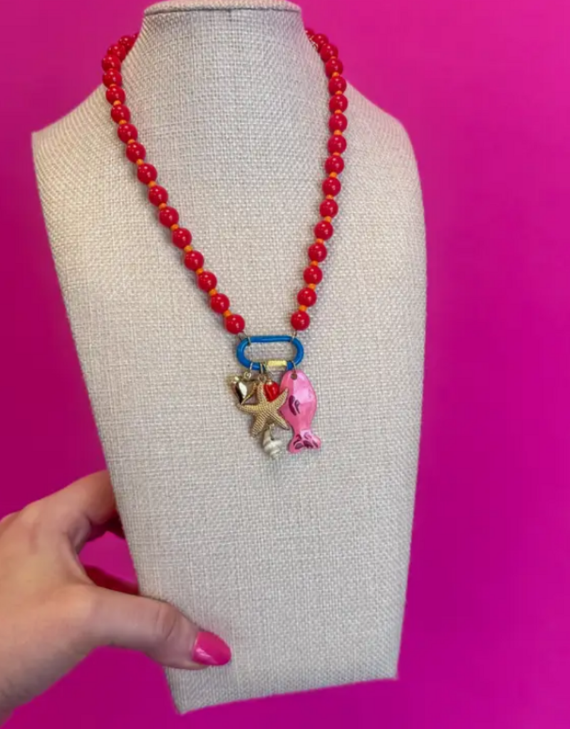 Fish Charm Necklace- Multi
