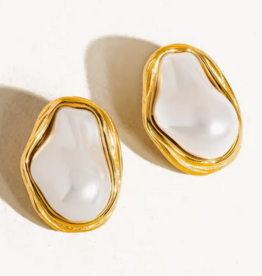Classic Pearl Round Earrings