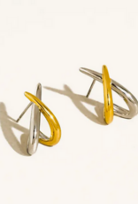Two Tone Crossover earrings