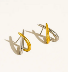 Two Tone Crossover earrings