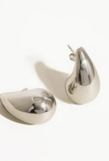 Large Silver Droplet Earrings