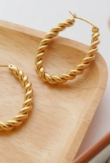 Gold braided hoop earrings