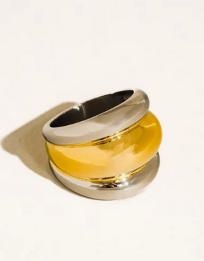 Gold and Silver Dome Statement Ring