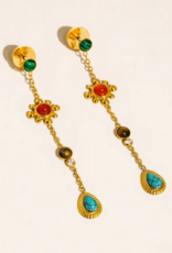 Boho Gemstone Drop Earrings
