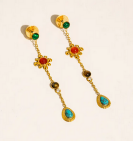 Boho Gemstone Drop Earrings