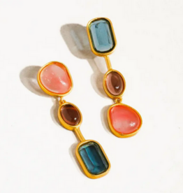 Delia Gold Vintage Mismatch Drop Earrings