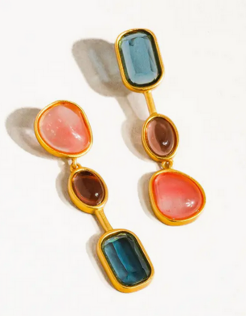 Delia Gold Vintage Mismatch Drop Earrings