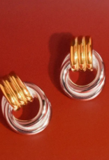 Wanda Gold and Silver Hoop earrings