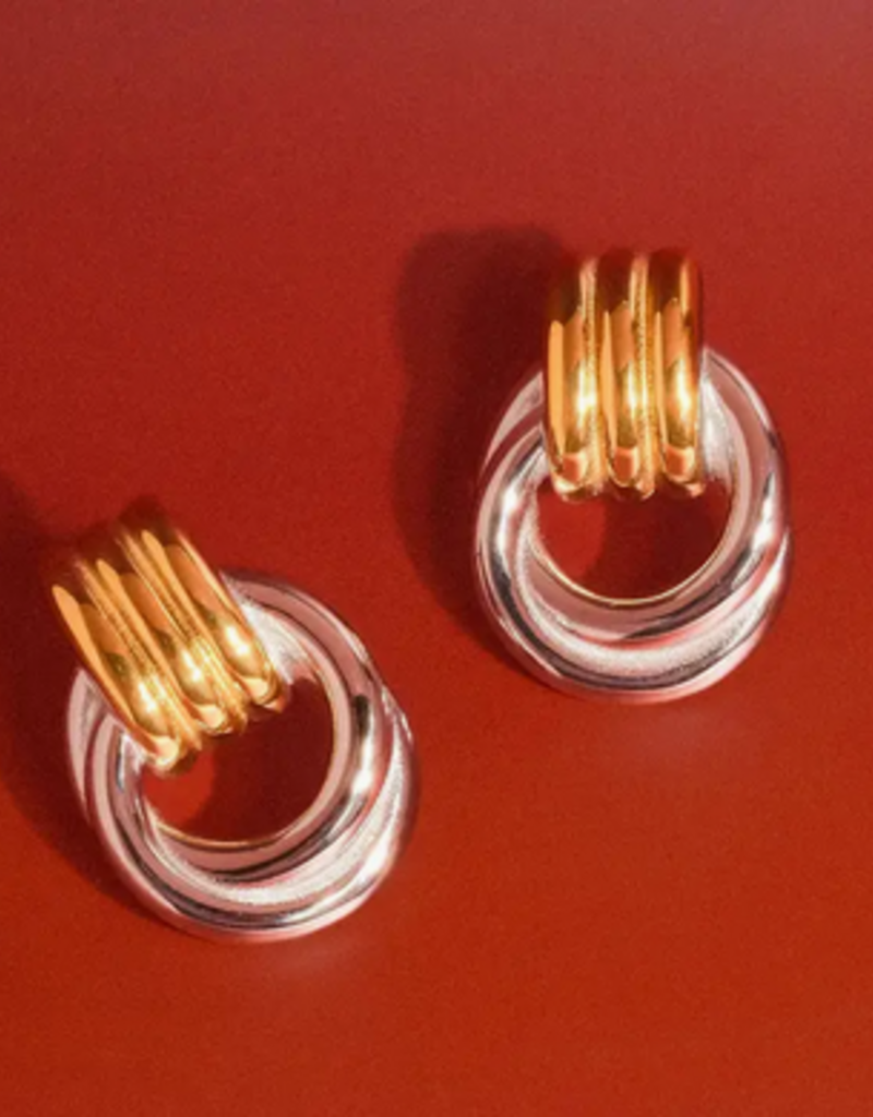 Wanda Gold and Silver Hoop earrings