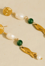 Gold Freshwater Pearl Fish Earrings