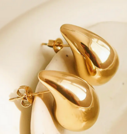 Gold Large Droplet Earrings