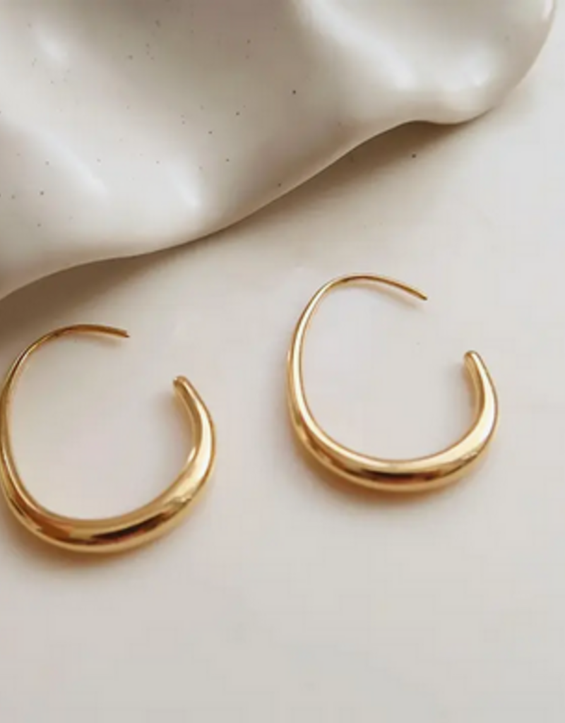 Gold Minimalist Open Hoop earrings