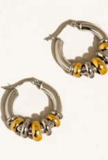 Gold two toned hoop earrings
