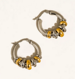 Gold two toned hoop earrings