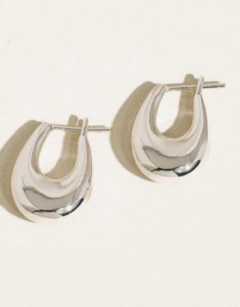 Quinn Silver Classic Droplet Hoop Earrings