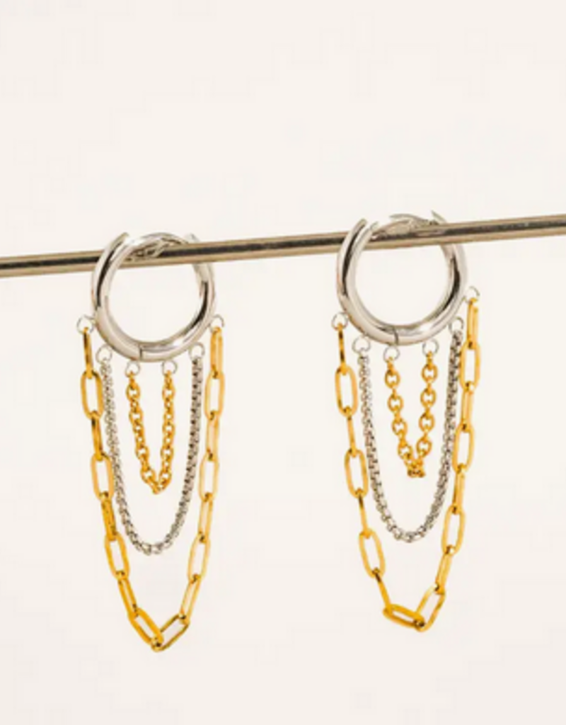 Vianne Gold Multi Chain Drop Earrings