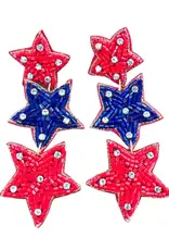 Red/Blue Star Earrings
