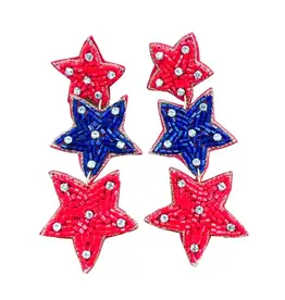 Red/Blue Star Earrings