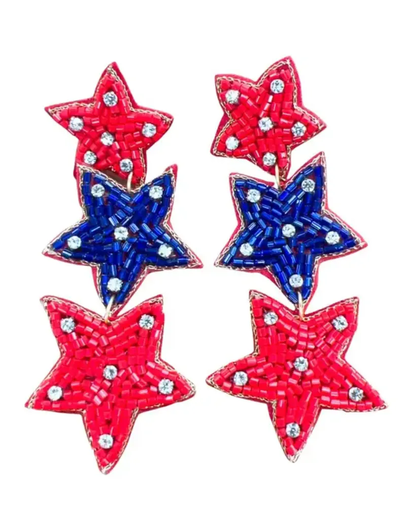 Red/Blue Star Earrings