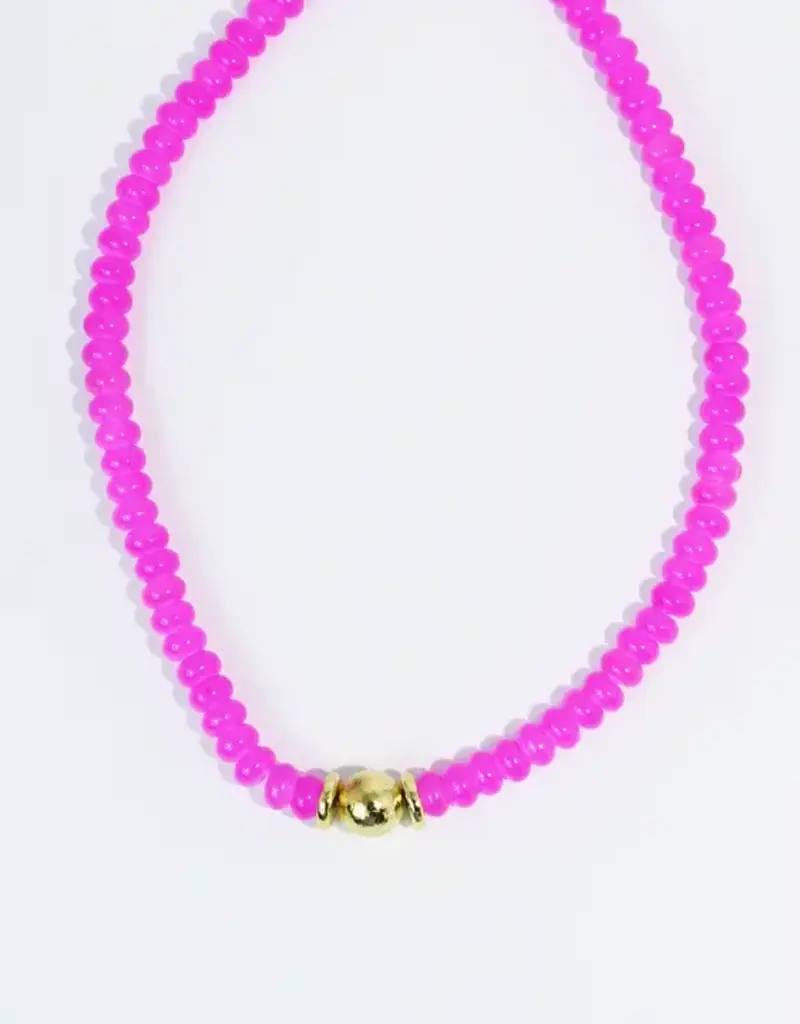 Pink Pop Beaded Necklace